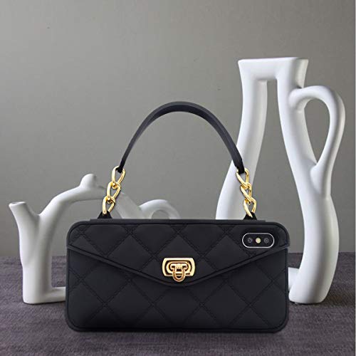 Omio for iPhone 11 Pro Max Handbag Case with Card Holder Wrist Lanyard Shoulder Strap Soft Silicone Gel Cover Wallet Case for Women Luxury Stylish Long Pearl Crossbody Chain Case for iPhone 11 Pro Max