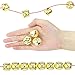 Outuxed 100Pcs 1 Inch Gold Jingle Bells Christmas Craft Bells for Festival Decoration with 20m Red Cord