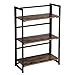 SONGMICS Vintage Bookcase, 3-Tier Folding Ladder Shelf, Portable Storage Rack Shelf, Easy Assembly Wood Look Accent Furniture with Metal Frame for Home Office, Vintage ULLS66X