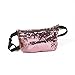 Tinksky Double Color Sequins Waist Bag Casual Outdoor Sports Bag (Gold + Pink)
