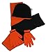 N'Ice Caps Kids Reversible Knitted Hat/Scarf/Magic Stretch Glove Accessory Set (7-10 Years, Black/Neon Orange)