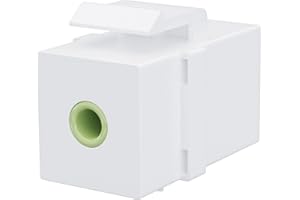 DIYTECH Premium 3.5mm Keystone Jack, Female to Female Headphone Speaker Jack Keystone, Stereo Wall Jacks in-line Modular, for Audio Jack Wall Plates, Aux Wall Plate (1 Pack White)