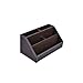 PU Leather 5 Compartment TV DVD CD Entertainment Remote Control Organizer Caddy (Brown)