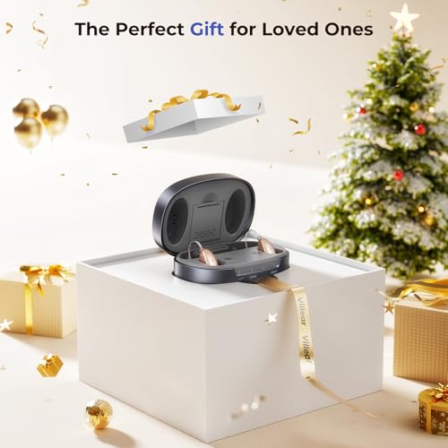 Rechargeable Hearing Aids for Seniors, BTE Hearing Aids - 16-Channel Digital Sound Processing with Intelligent Noise Reduction, Auto On/Off, 100Hrs Total Battery Life, Lightweight All-Day Comfort