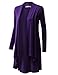 URBANCLEO Womens Basic Hi-Lo Open Front Long Cardigan Plum, 2XL