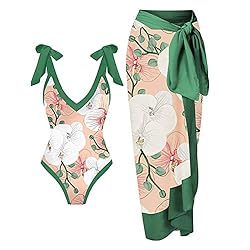 Floral One Piece Swimsuits for Women, Retro