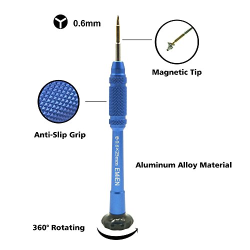 EMiEN 0.6mm Y Shape Tip Tri-point Tri Wing Screwdriver foriPhone 7,iPhone 7 Plus,iPhone 8,iPhone 8 Plus,iPhone X,iPhone XS,iPhone XS Max,iPhone XR,Apple Watch Repair Opening Tool with Magnetize Stand