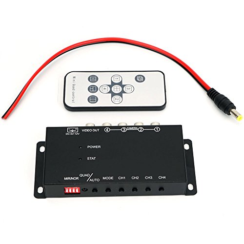 WiseupTM 4Ch Mini Mobile Video Quad Video Processor for Vehicle Cameras with Image Mirror Function