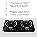 Trighteach Induction Cooktop, 2400W Double Countertop Burner(2 Separate Heating Zones) with Digital Sensor and Kids Safety Lock, 8 Temperature Levels Suitable for Cast Iron Cookware