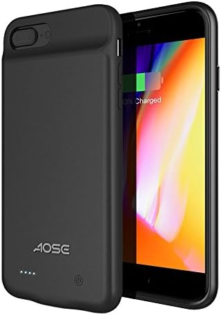 Aose Battery Case for iPhone 7 Plus / 8 Plus,Portable Charger Case Rechargeable Extended Battery Pack Protective Backup Charging Case Slim for Apple iPhone 7 Plus / 8 Plus (5.5 inch) (Black)