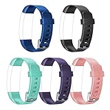 Letsfit Replacement Bands for Fitness Tracker ID132 ColorHR，Adjustable Replacement Straps, Replacment Accessory Bands(Black, Blue, Green, Pink, Purple)