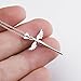 925 Sterling Silver Cross with Angel Wing Charm Pendant Rolo Chain Necklace, 18
