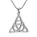 TIGRADE Stainless Steel Irish Celtic Triquetra Knot Vintage Pendant Necklace with Chain