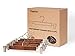 Topline Classic Wood Pants/Skirt Hangers with Clips - Mahogany Finish (10 Pack)