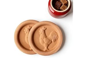 2 Pcs Brown Sugar Keeper, Terracotta Sugar Saver Disc – Reusable Softener for Food Containers, Food Grade Safe, Rooster Desig