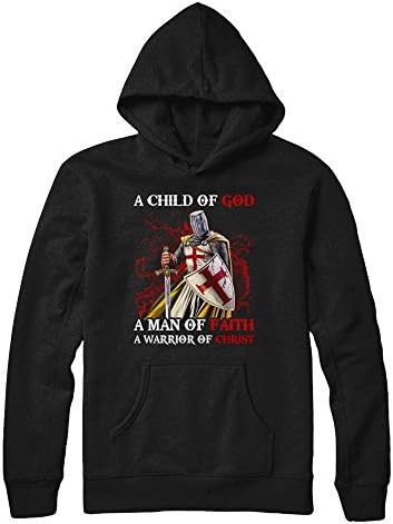 TeeCentury Unisex Knight Templar A Child Of God A Man Of Faith A Warrior Of Christ Shirt Gildan - Pullover Hoodie (Black, 3XL)