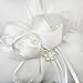 Tinksky 1515cm Lovely Flower Buds Faux Pearls Decor Bridal Wedding Ceramony Pocket Ring Pillow Cushion Bearer with Ribbons (White)