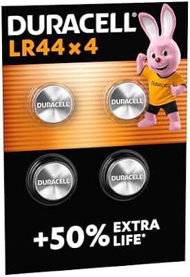 Batterie LR44 (confezione da 4) (A76) Pile alcaline specialistiche da 1,5 V – +50% EXTRA DURATA– Per l’utilizzo in termometri digitali, calcolatrici, torce, orologi da polso