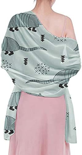 JACINTAN Quirky Armadillo Cactus Silk Scarf Can Be Used as Shawl, Scarf and Wrap