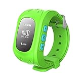 SinoPro Q50 Children Smart Watch Kids Wrist Watch with Anti-lost GPS Tracker SOS Call Location Finder Remote Monitor Pedometer Functions Parent Control By iPhone and Android Smartphones (Green)