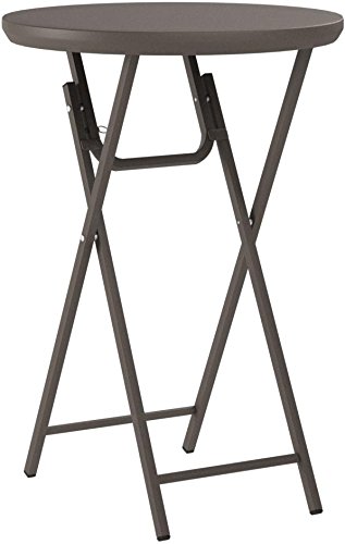 ZOWN Commercial 300 lb. Use Rate Cocktail Heavy Duty Blow Mold Banquet Folding Table, Brown