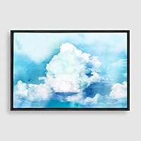 Framed Canvas Wall Art Watercolor Cloud Canvas Prints Home Artwork Decoration for Living Room,Bedroom - 16x24 inches