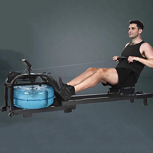Rowing-machine-Water-Trac-Glider-Cardio-Fitness-Equipment-Water-Resistance-with-LCD-Display-440-LB-Weight-Capacity-for-Home-Gym-Color-One-Rail-Silver