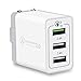 Quick Charge 3.0 USB Wall Charger, 3 Ports Travel Phone Charger Plug Fast AC Power Adapter QC 3.0 by SKY CASTLE for Smart Phone Samsung Galaxy S8/S7/S6/Note, iPhone X/8/7