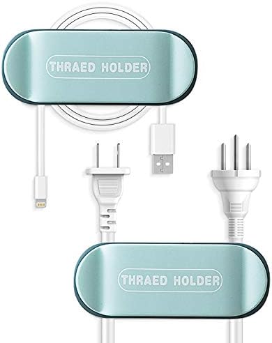 4 Pack Plug Holder & Cable Clips, KRGMNHR Self Adhesive Plug Cord Management for Organizing Office and Home PC Desktop, Cable Cords, USB Mouse Cable Wire, (Light Blue)