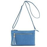 Double Compartment Wristlet Crossbody Bag with Tassel