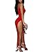 Leadingstar Women Sexy Deep V-neck Backless Spaghetti Strap Maxi Tank Long Dress (59.28 Long=Asian S, Red)