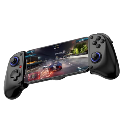 GODREAM Controle de Jogos no Celular Sem Fio Extensível para iPhone/Android, Gamepad para Celular Bluetooth 5.0 com Design Ergonômico, Compatível com iOS, Tablets Samsung e Dispositivos Móveis (Preto)