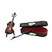 ROOTLISA 3.6Inch Mini Handheld Violin Toy Miniature Musical Instruments Collection Wooden Decorative Ornaments Gift with Stand Support and Case.