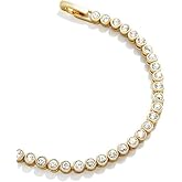 14K Gold Filled Tennis Bracelet, Cubic Zirconia Classic Link Bracelet for Women