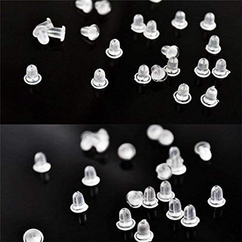 ARROYO Rubber Bullet Clutch Safety Earring Backs (Clear, Standard Size) -100 Pieces