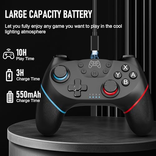 Etpark 2 Pack Controller per Switch, Bluetooth Gamepad per Switch/Switch 2/Lite/OLED, Pro Controller con Hall Joystick, Wake up, Vibrazione, Turbo, 6-Axis Gyro, Pulsante Programmabile