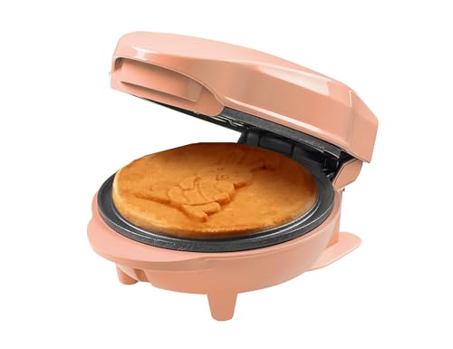 Mini-Waffeleisen, Waffeleisen im einzigartigen Osterhasen-Design, Waffelmaker mit Antihaftbeschichtung, für Ostern, Kindergeburtstage oder als Geschenk, Waffelgröße 10cm, Farbe: Orange