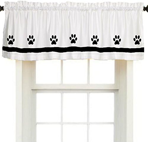 Paw Print Dog Window Valance / Treatment - In Your Choice of School Colors - Custom Made
