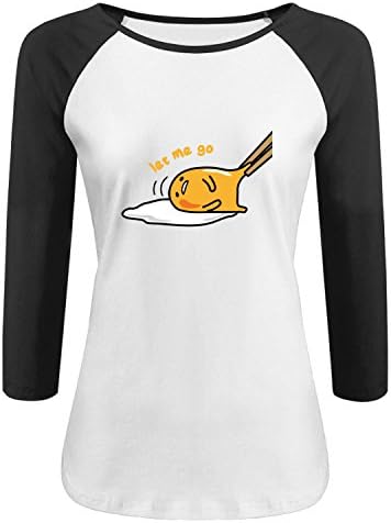 Girls Japan Gudetama Lazy Egg New Baseball Raglan tee shirt