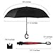 Rainlax Inverted Umbrella Double Layer Windproof UV Protection Reverse Folding Umbrellas for Car Rain Outdoor With C-Shaped Handle