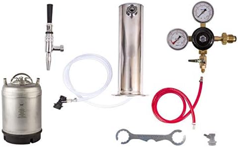 Cold Brew Coffee Single Tap Tower, SS Stout Faucet, Taprite Nitro Regulator, New 2.5 gal Keg