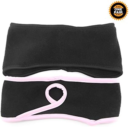 Shungka Fleece Headband for Sports,Yoga,Swimming-2 PCS(One for Women and One for Men) Black