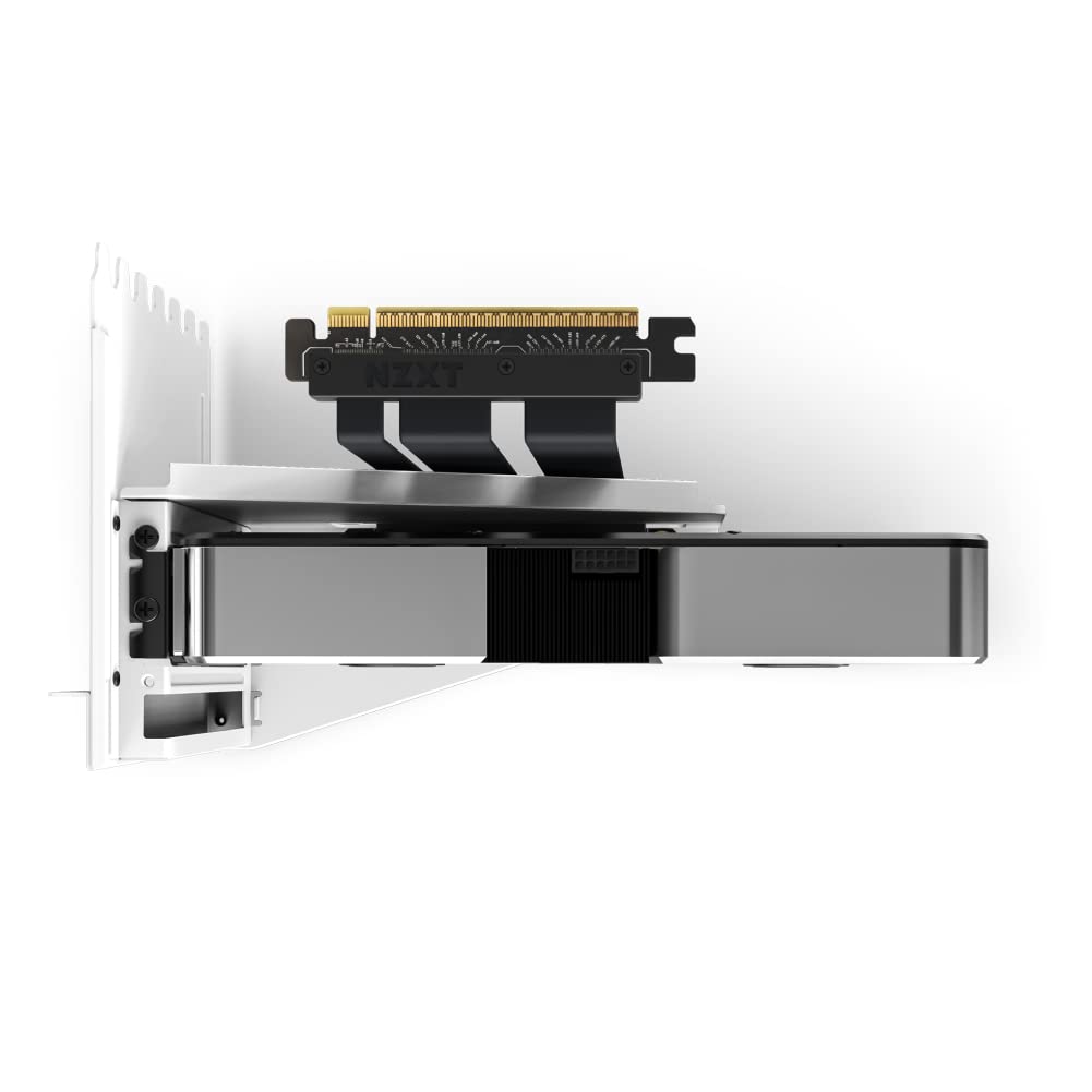 NZXT Vertical GPU Mounting Kit-AB-RH175-W1-175 mm PCIe 4.0x16 Riser-Kabel – GPU-Halterung Robuste Stahlhalterung, Schwarz/Weiß 4