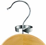 HANGERWORLD Box of 10 Wooden 45cm Coat Hangers with Non Slip Bar Natural view 3