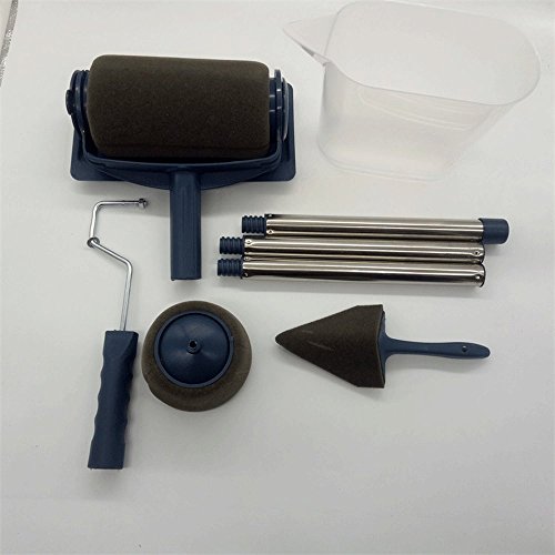 8Pcs/Set Paint Roller Runner Pro Brush Handle Flocked Edger Kit for Home Office Building Wall Painting