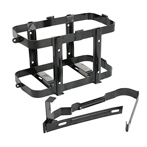 Black Jerry Can Holder for 5 Gallon (20 Liter) Gas Tank - Steel Bracket Mount Holder Gas Can Strap