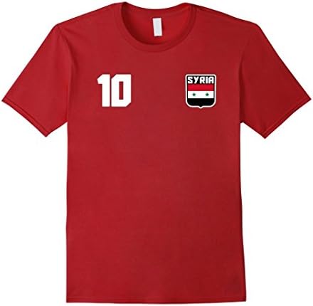 Mens SYRIA T-shirt Syrian Tee Retro Soccer Football Style Small Cranberry