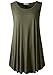 LARACE Tank Tops for Women Plus Size Sleevelss Tunic Casual Summer Clothes Swing Shirts for Leggings (L, Army Green)