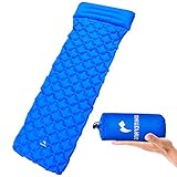 WhiteFang Sleeping Bag with Compression Sack,Lightweight and Waterproof for Adults Cold Weather,4 Season Mummy Sleeping Bags Great for Hiking, Backpacking,Camping(Blue)