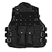 PELLOR Outdoor Kids/Children Nylon Tactical Vest Security Guard Waistcoat CS Field Combat Training Protective Vest (Black, Length: 45cm)